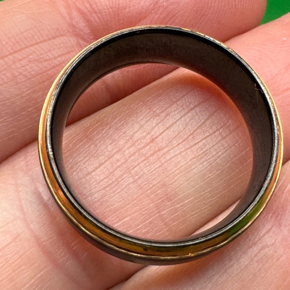 King Will  Gold And Black Plated Tungsten Carbide 8mm Ring Size 10 New - Picture 11 of 16
